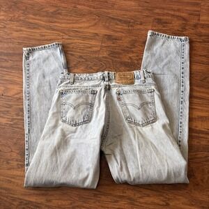 Vintage Levis 550 Jeans Mens 34x34 Light Blue Wash Relaxed Fit Orange Tab 90s